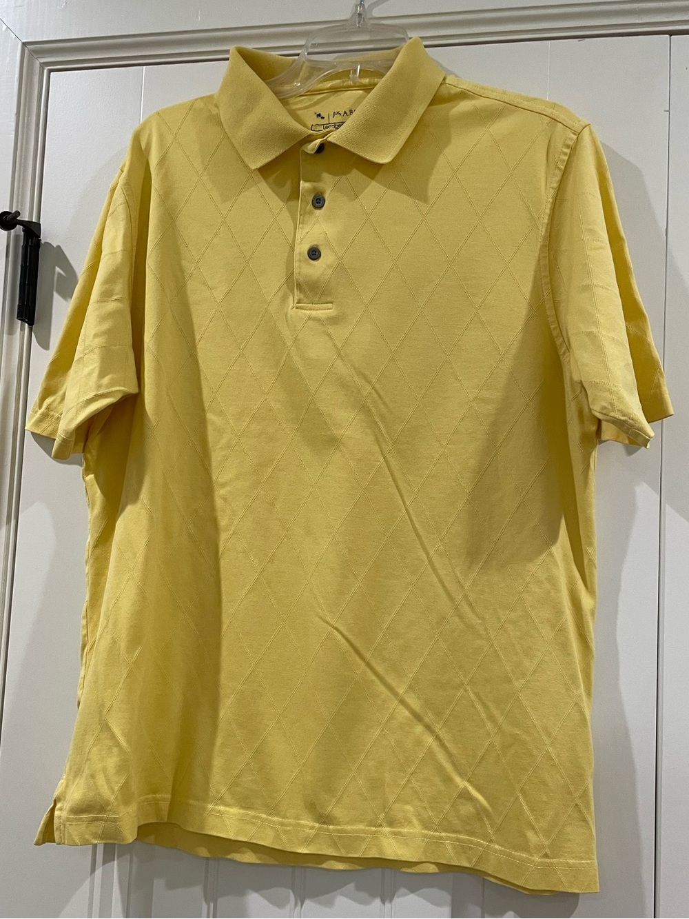 Jos. A. Bank Men's Yellow Diamond-Texture Polo